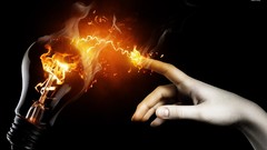 Fire electricity vs digital art