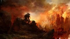 Fire game flames cities burning video creatures guild wars 