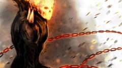 Fire Ghost Rider cartoons comics Traditional drawings chains 