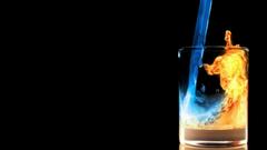 Fire glass black background