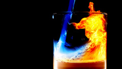 Fire glass reflections black