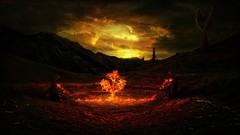Fire Gothic fantasy art Desktopography