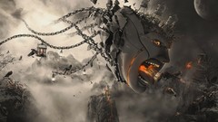 Fire Guns faces rocks chains cage imagination Photo 