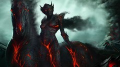 Fire Horses demons fantasy art