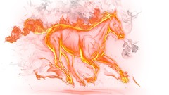 Fire Horses white background flames