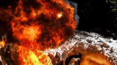 Fire jump Snowboarding Red Bull