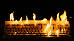 Fire keyboards burning