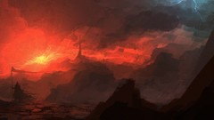 Fire light paintings concept art digital art scenic Gary Tonge