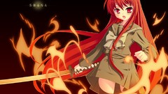 Fire long hair anime girls shakugan no shana