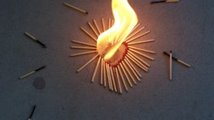 Fire love Hearts burning matchsticks