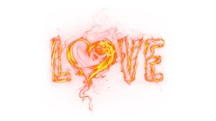 Fire love white background flames