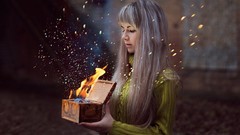 Fire magic woman sorceress