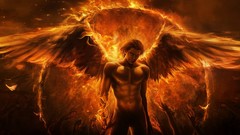 Fire Men abstract wings angels artwork