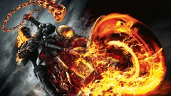 Fire Movies Ghost Rider skulls skeletons legend burn motorbikes