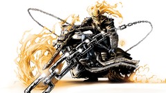 Fire Movies white background Ghost Rider chains skulls artwork 