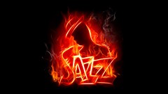 Fire Music abstract jazz black background flaming