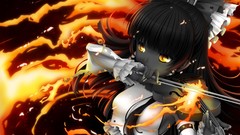 Fire Music Anime live long hair anime girls brunettes violinist 