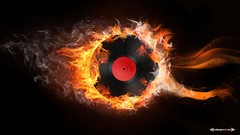 Fire Music flames artwork digital art lp record