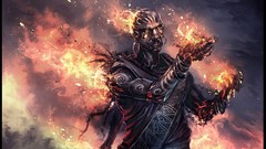 Fire old paintings drawings burning digital art fantasy art