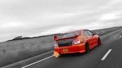 Fire orange cars subaru impreza