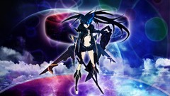 Fire Photoshop Anime Shorts boots black rock shooter bra huke 
