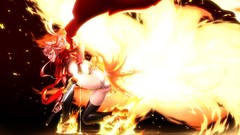 Fire pink hair animal ears underwear black panties