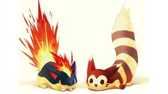 Fire Pokemon artwork quilava typhlosion
