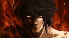 Fire red Anime Manga red eyes long hair demons