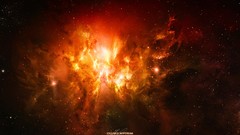 Fire red outer space artwork