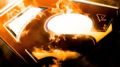 Fire red Photo manipulation artwork Superman Logo