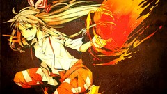 Fire Ribbons long hair anime girls fujiwara no mokou touhou