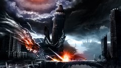 Fire Robots artwork fantasy art post-apocalyptic Vitaly S 