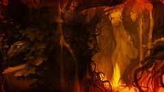 Fire roots metal hell Twisted burn concept art fantasy art 