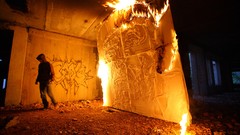 Fire Russia street art hooded