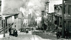 Fire San Francisco cities streets earthquake old photography 