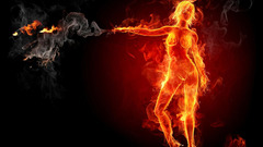 Fire smoke nude 3D