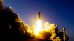 Fire smoke rocket space shuttle skyscapes