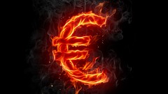 Fire Symbols Typography black background Euro currency