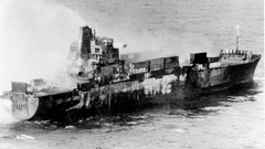 Fire War death black and white ships Boats fight military Navy 