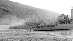 Fire War death black and white ships Boats fight military Navy 