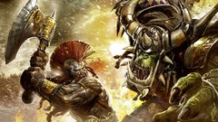 Fire War weapons teeth armor mohawk axe orc warhammer dwarfs 