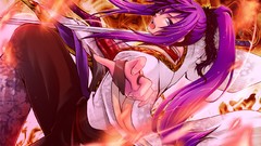 Fire weapons Anime Swords male long hair vocaloid ponytails 