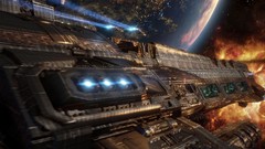 Fire weapons Guns explosions destruction Earth flames 