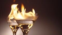 Fire wine glasses alcohol Champagne flames