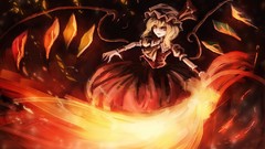 Fire wings crystals hats Vampires red eyes blondes touhou 