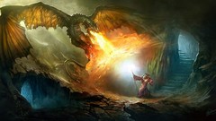 Fire wings Dragons artwork fantasy art