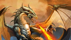 Fire wings Dragons fantasy art