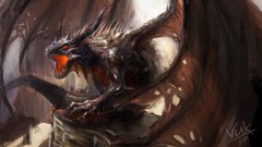 Fire wings Dragons Monsters paintings artwork fantasy art