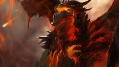 Fire wings fan art artwork Deathwing video games World of 