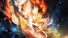 Fire woman blondes artwork